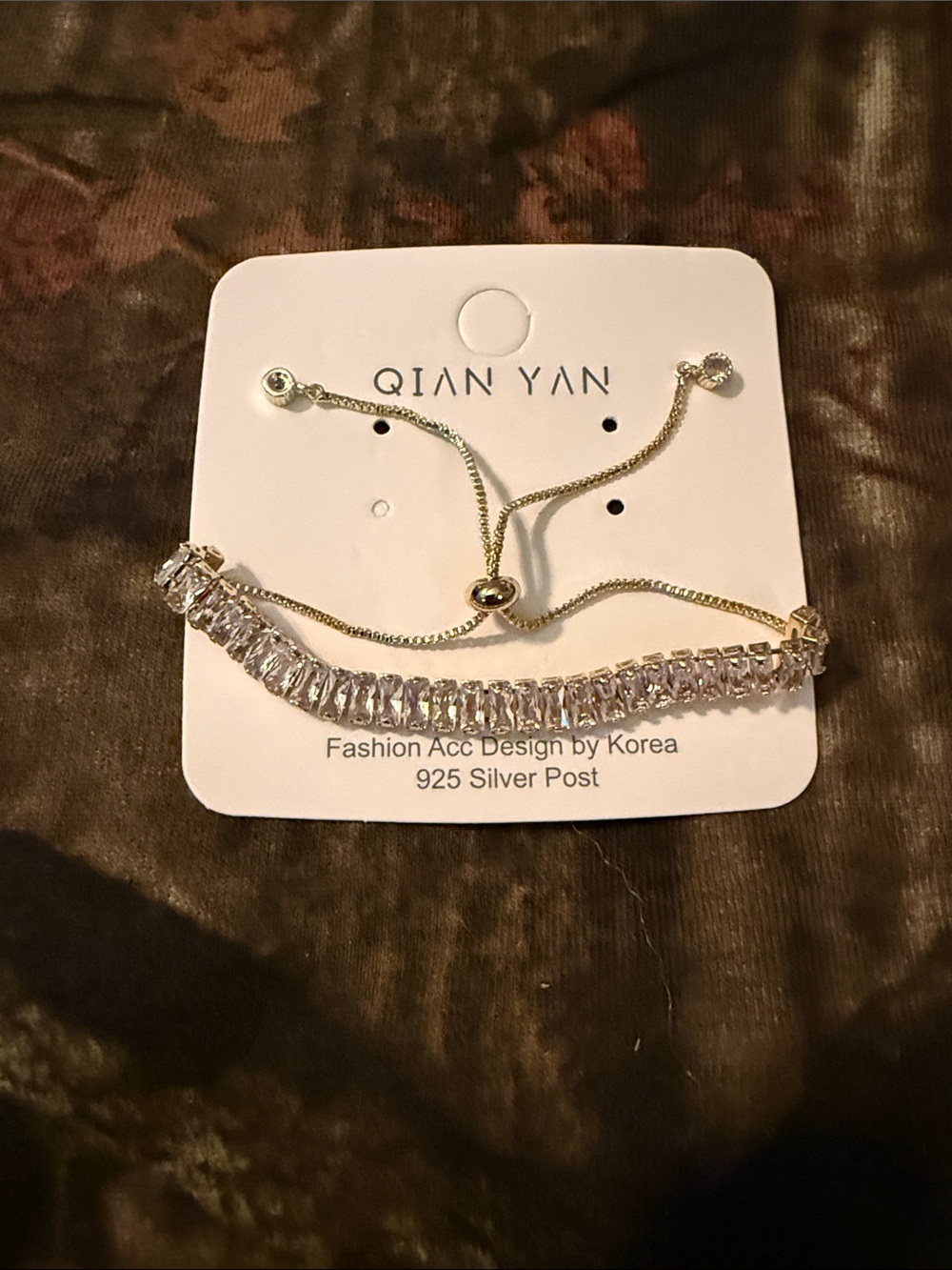 Gold Crystal Tennis Bracelet - Adjustable Sparkling Bracelet